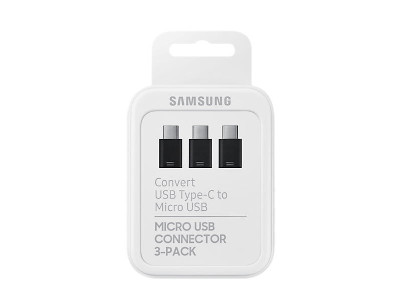 Micro USB to USB Type C Connector x3 Black Samsung Original Blister EE-GN930KBE image