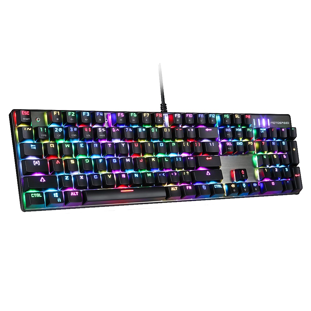 Πληκτρολόγιο Ενσύρματο RGB Backlight Motospeed CK104 Silver GR (Blue Switches) image