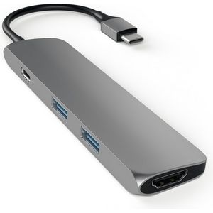 USB Hub Type C Adapter For Macbook Satechi Aluminium Space Gray ST-CMAM image