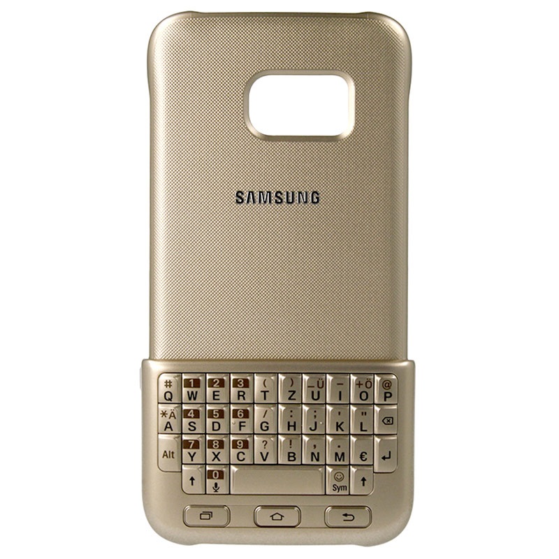 Original Keyboard Cover (Θήκη Με Πληκτρολόγιο QWERTZ) For Galaxy Samsung Galaxy S7 EJ-CG930 Gold image