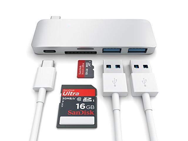 USB Passthrough Hub Type C For Macbook Satechi Aluminium Silver ST-TCUPS image