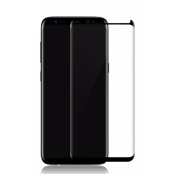 Samsung Galaxy S8 Plus 6.2" Tempered Glass 4D Black Case Friendly 9H Full Cover image