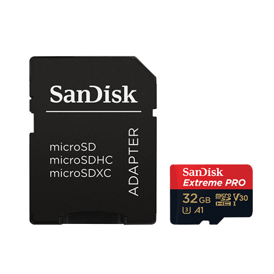 MicroSD 32GB Cl10 4K 100MB/s SANDISK Extreme PRO Adapter SDSQXCG-032G-GN6MA image