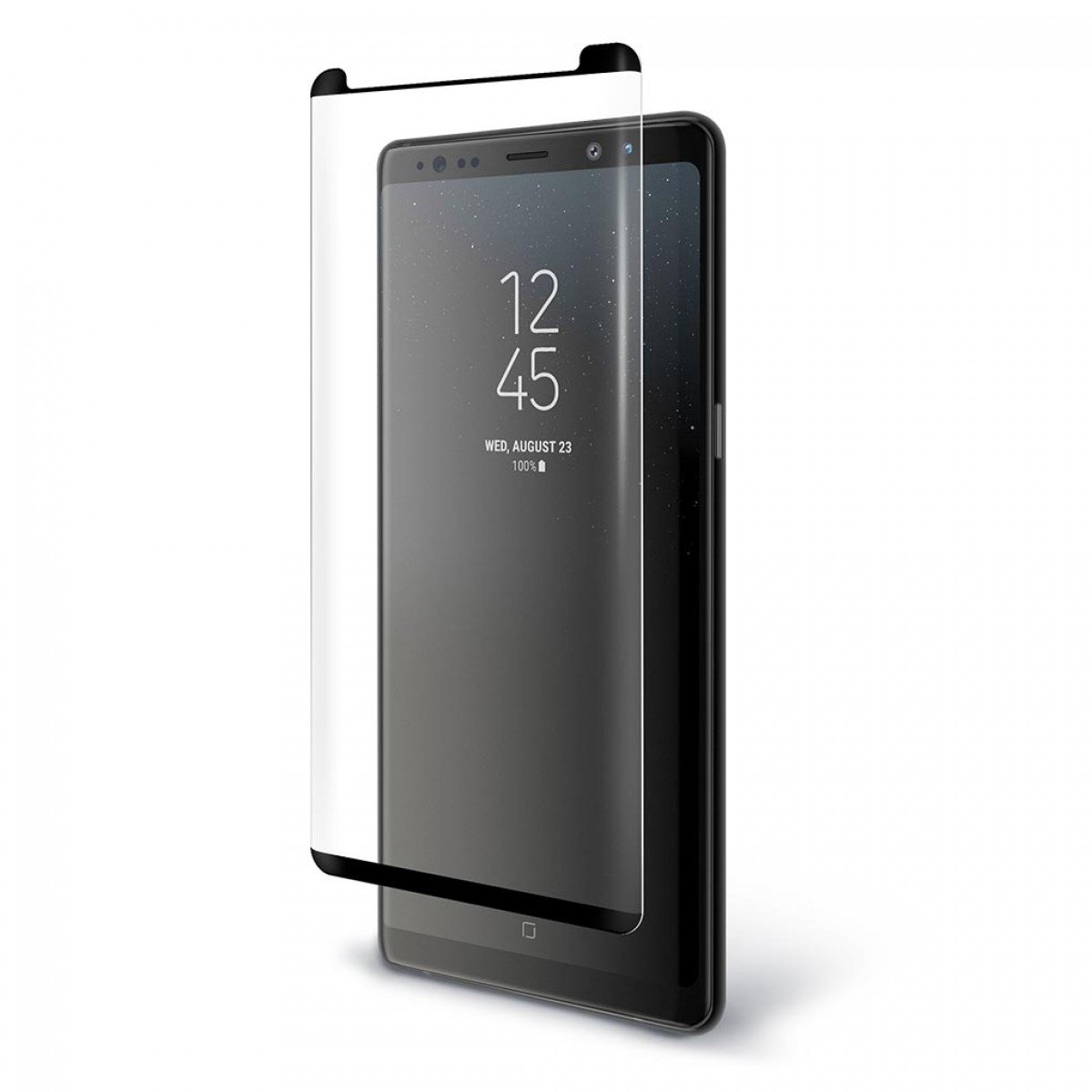 Samsung Galaxy Note 8 Black Tempered Glass CASE FRIENDLY 9H 3D Full Cover image