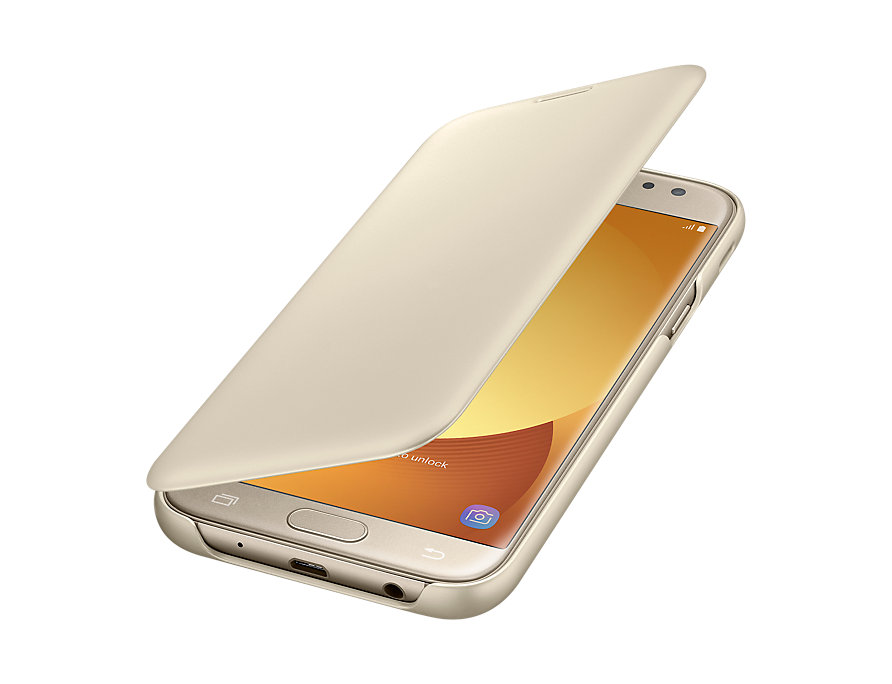 Samsung Galaxy J5 2017 (7) Flip Wallet J530 Gold EF-WJ530CFE Blister image