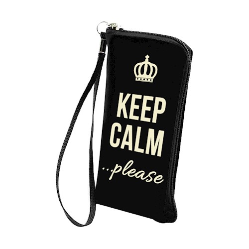 Universal Pouch Velvet Με Φερμουάρ Samsung Galaxy Note 2, Note 3, Note 4 Keep Calm Black image