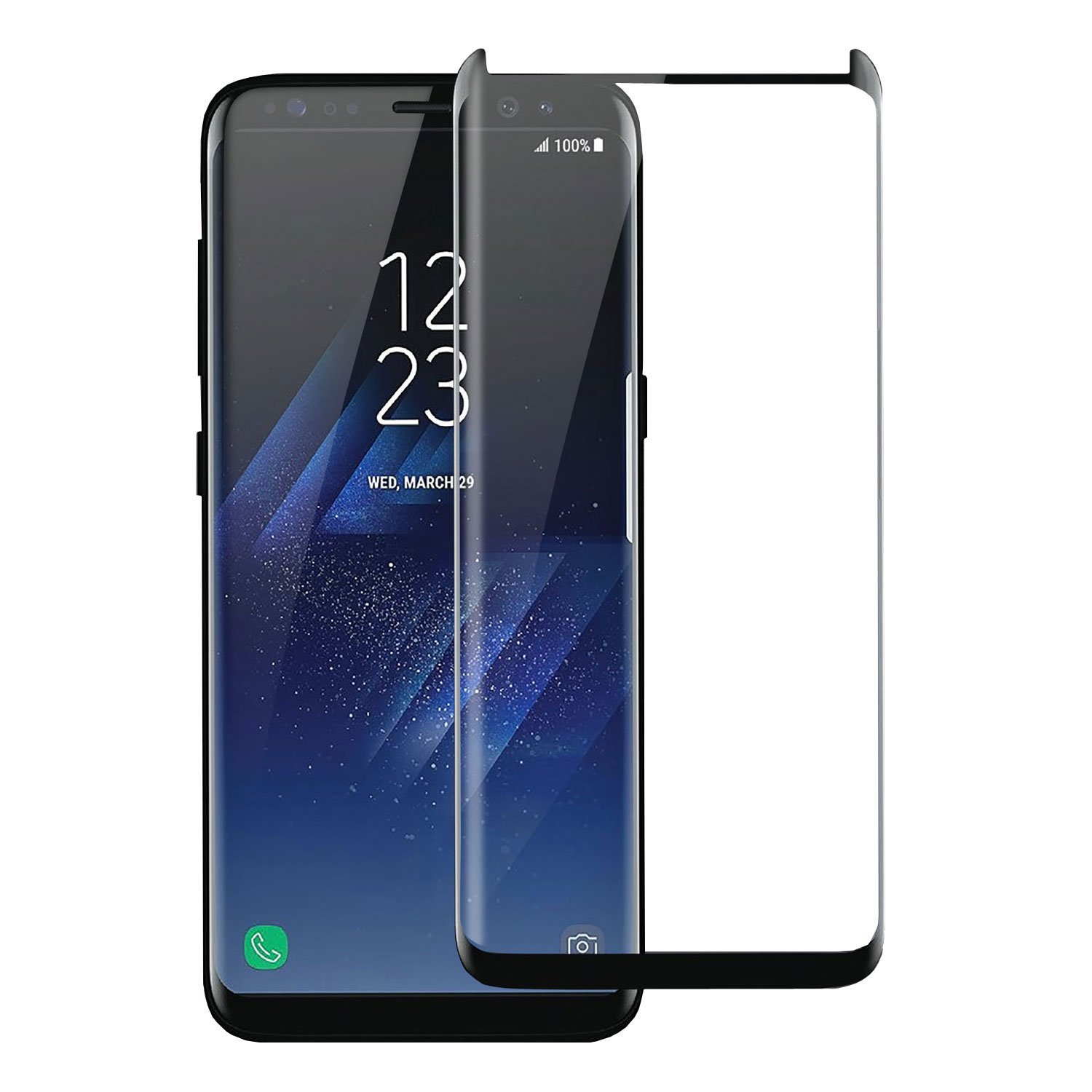 Samsung Galaxy S9 5,8" Tempered Glass Black Case Friendly 9H Full Cover image