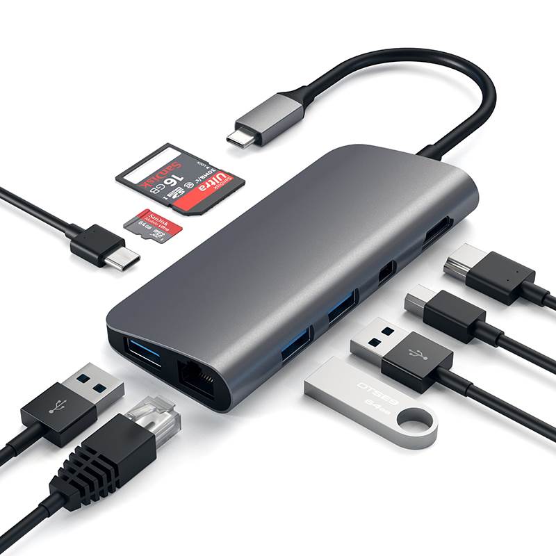 USB C Aluminum PD Multimedia Adapter For Macbook Space Gray ST-TCMM8PAM Satechi image