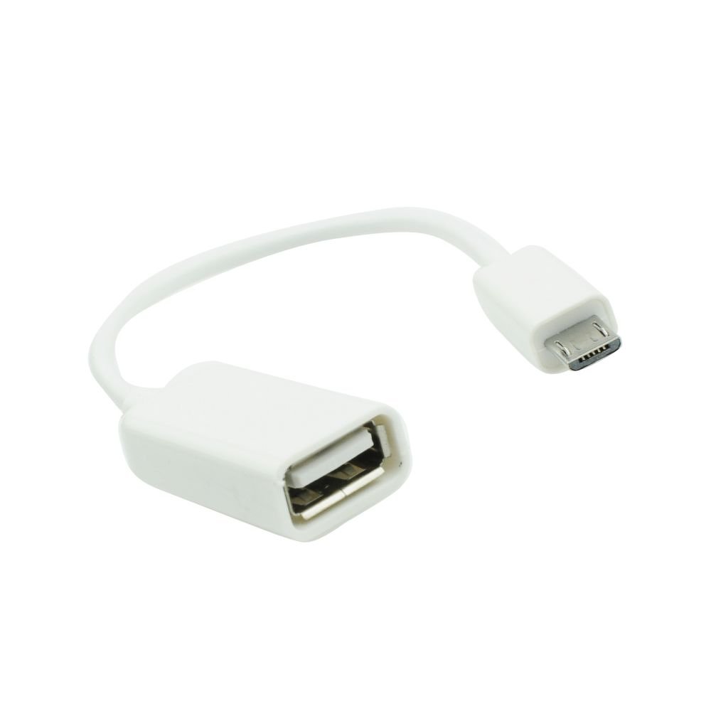 OTG Cable Micro USB B Male to USB A Female White image