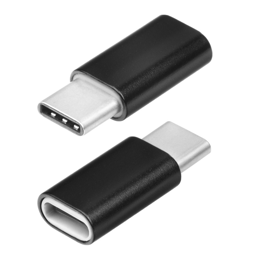 Micro USB Female To Type C Male Adapter Black image