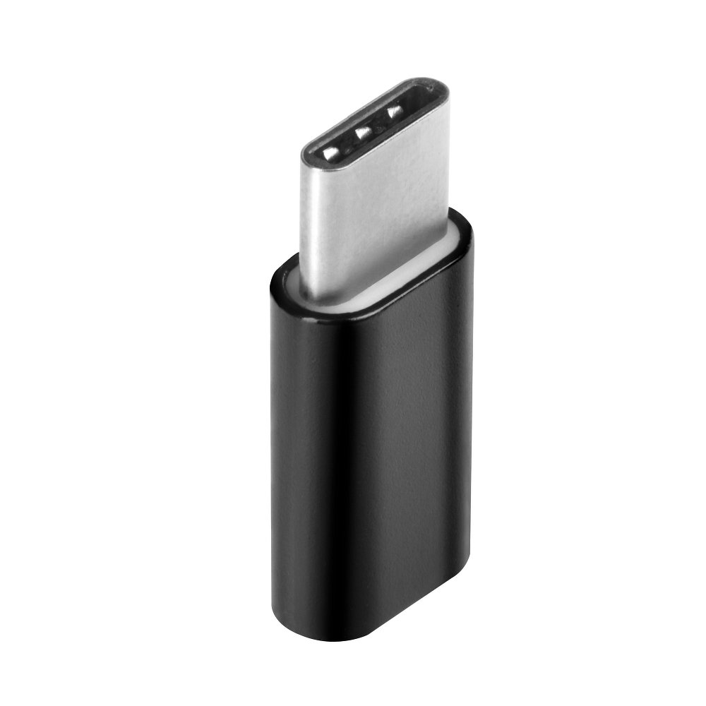 Micro USB Female To Type C Male Adapter Black image