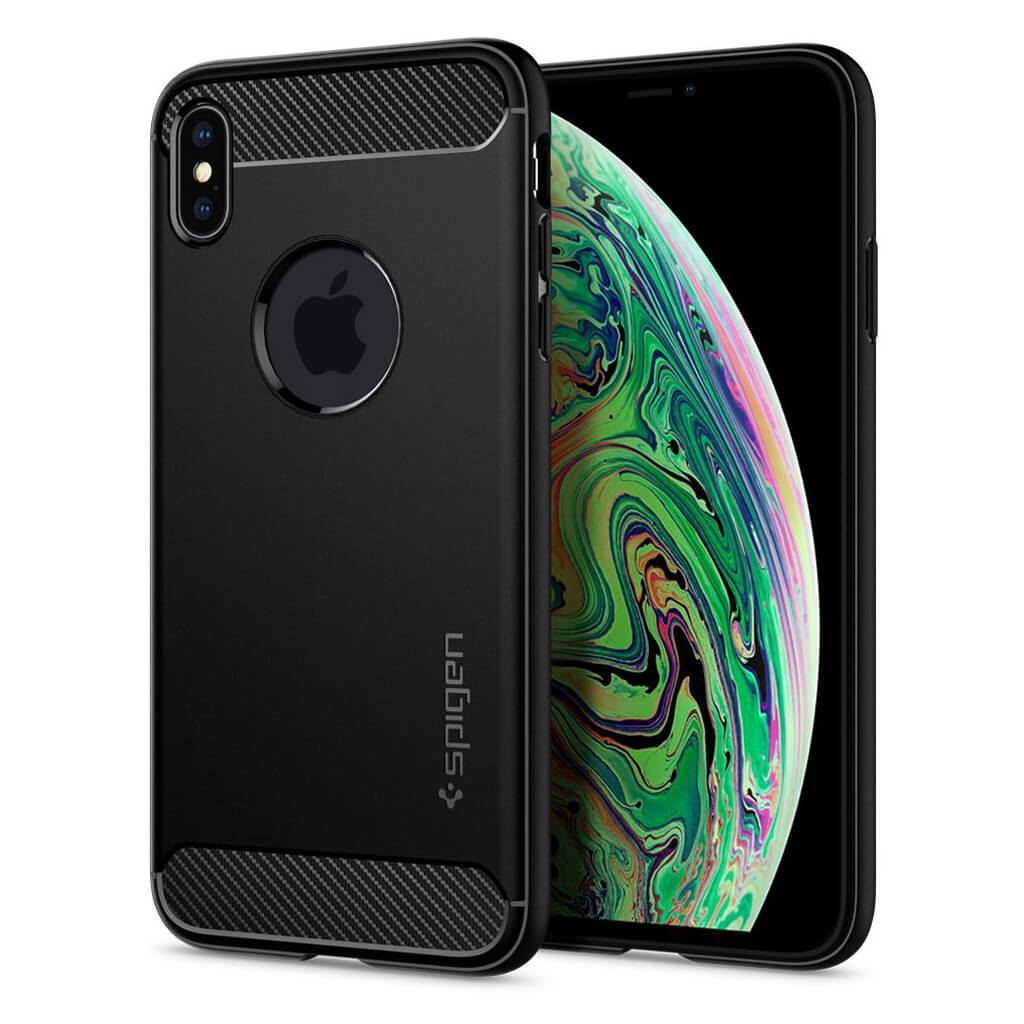 iPhone Xs MAX Spigen Rugged Armor MIL-STD Black 065CS25125 image