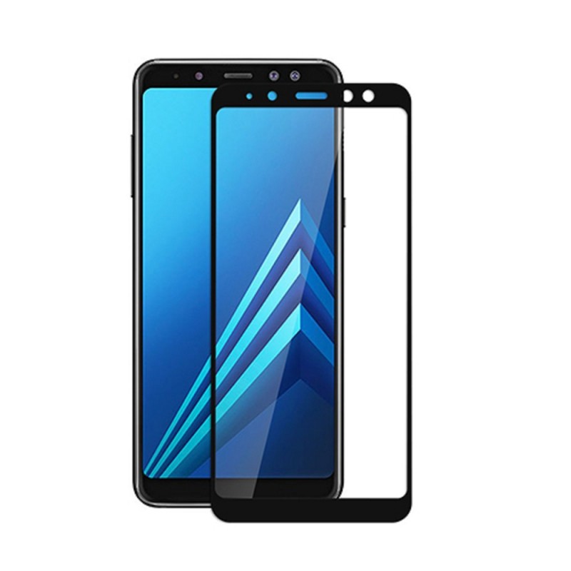 Tempered Glass Full Cover Samsung Galaxy A8 2018 Black 9H 3D image