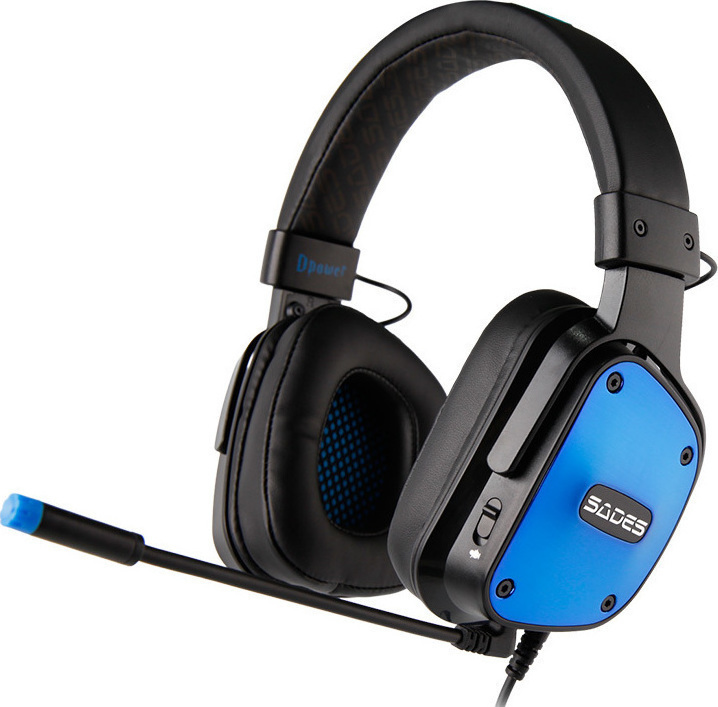 Gaming Ακουστικά Κεφαλής Sades Dpower Blue SA-722BL PS4, PC, XBOX image