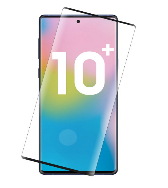 Tempered Glass (Full Cover) 9H 5D Full Glue CASE FRIENDLY With Hole Black Samsung Galaxy Note10 Plus image