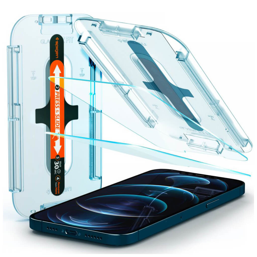 Tempered Glass x2 Glas.tR EZ Fit Spigen 9H iPhone 12 Pro Max AGL01791 image