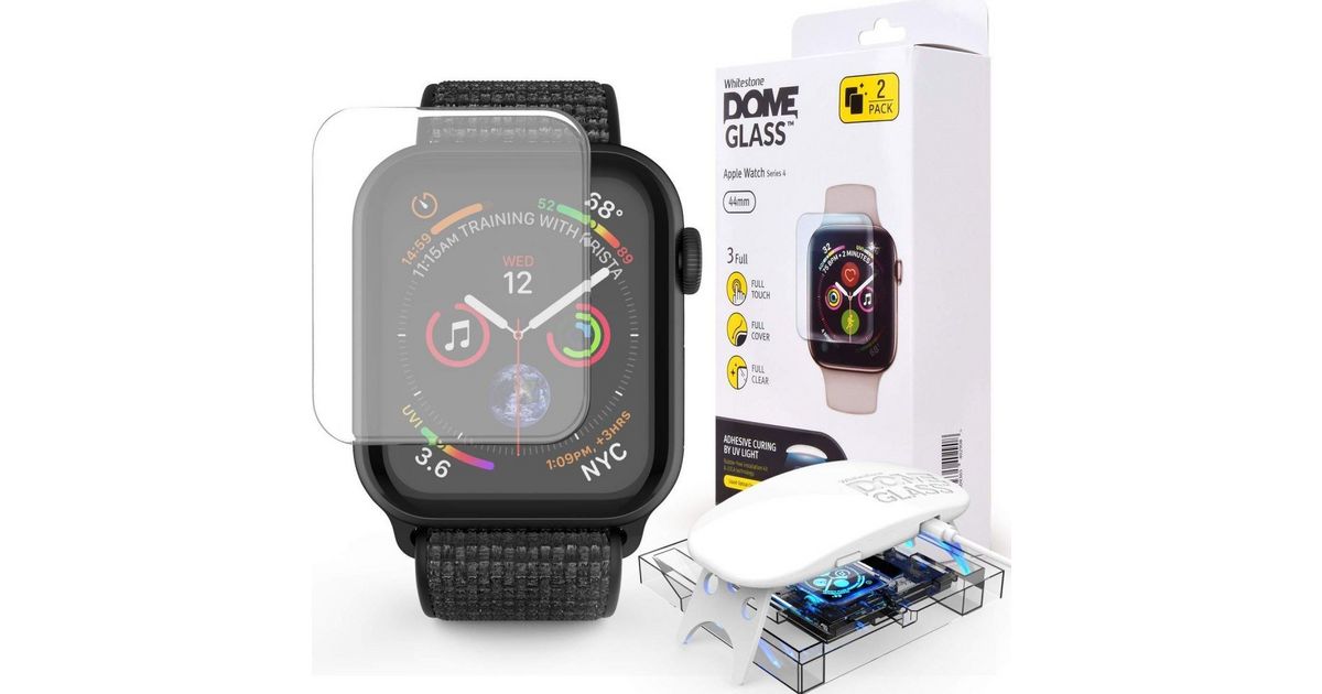 Tempered Glass Whitestone Dome For Apple Watch 4/5/6/SE 44mm Full Cover  image