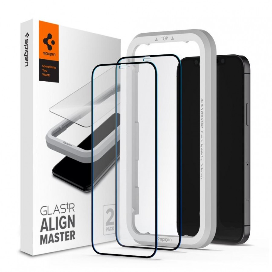 Tempered Glass x2 Glas.tR Align Master Spigen 9H iPhone 12 Pro Max AGL01792 image