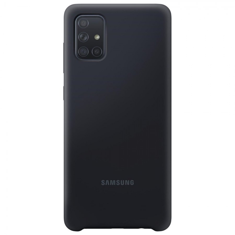 Original Silicone Cover Samsung Galaxy A71 6.7" Black EF-PA715TBE image