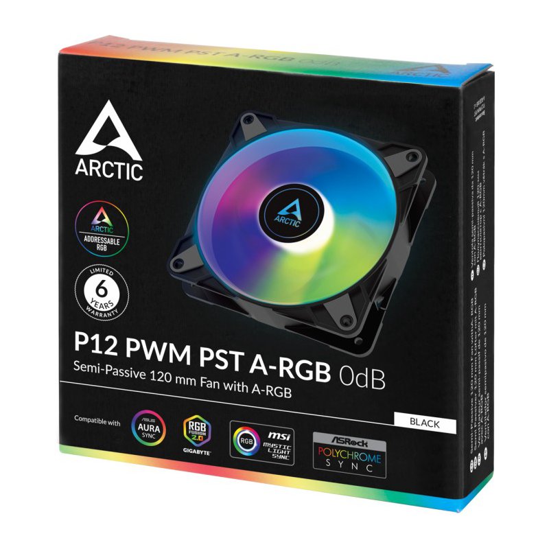 Ανεμιστήρας Arctic P12 120mm PWM PST A-RGB Case Fan Black ACFAN00231A image