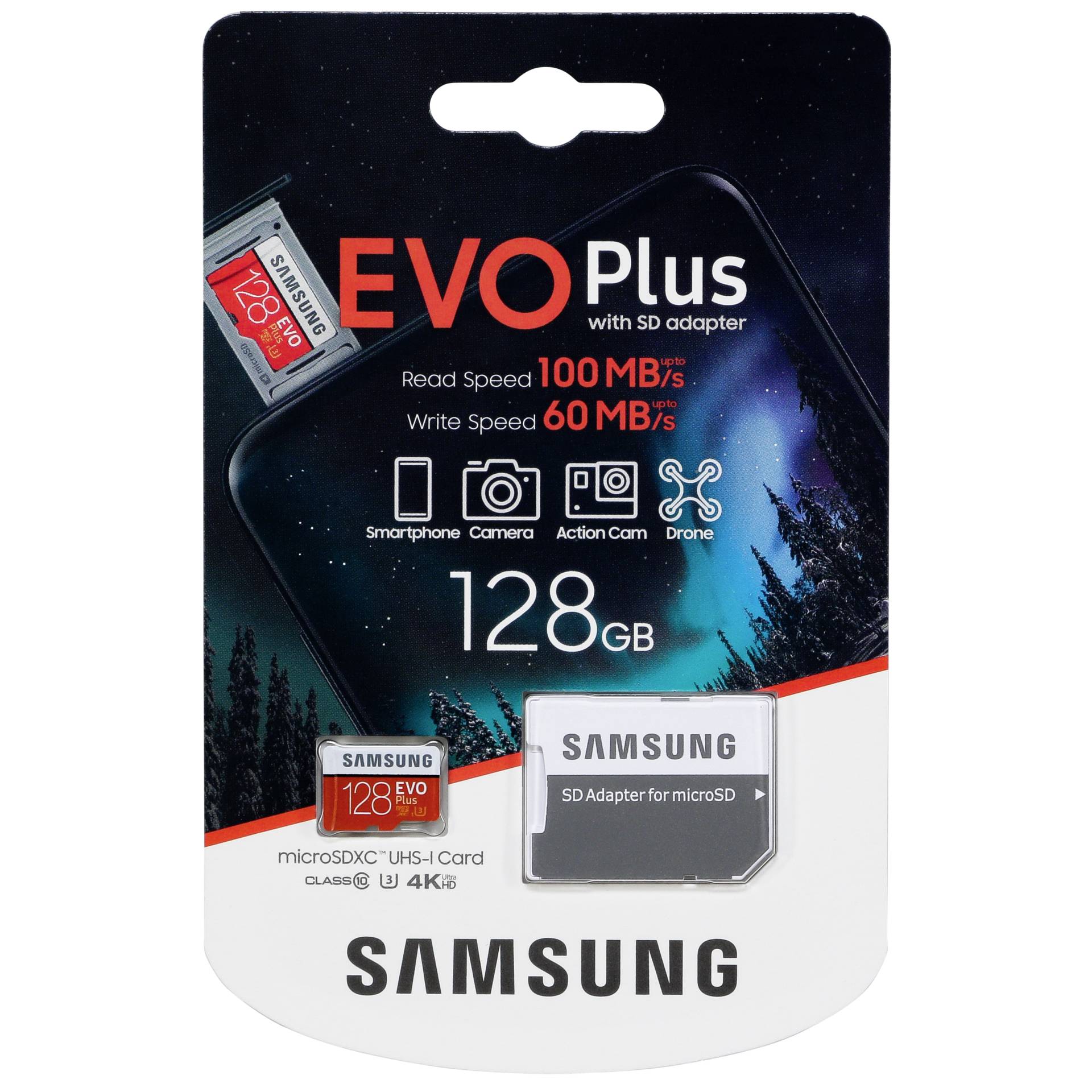 MicroSD 128GB EVO Plus 4K Class 10 UHS-I With Adapter MB-MC128HA/EU image