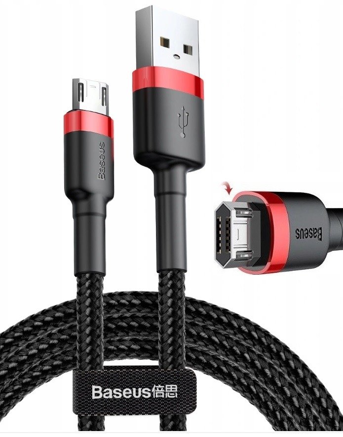 Καλώδιο Φόρτισης USB-A to Micro USB 1.5A 2m Baseus Black/Red CAMKLF-C91 image
