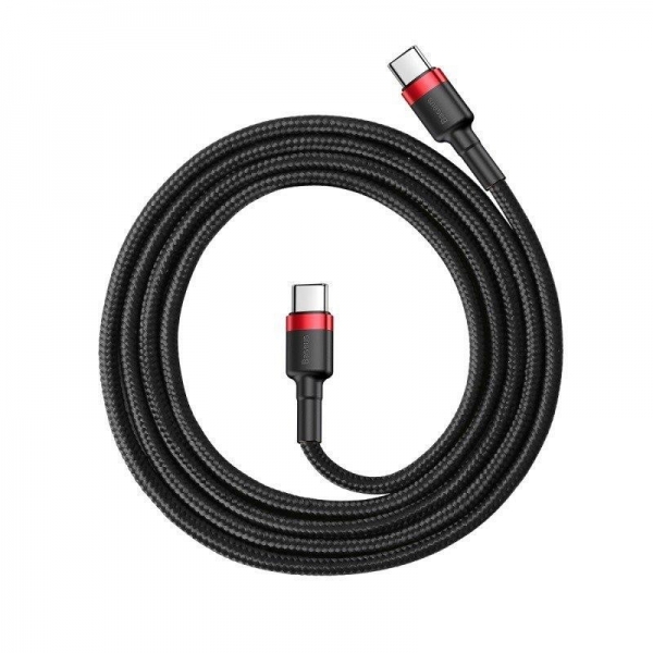 Καλώδιο Φόρτισης TYPE-C to TYPE-C 3A 2m QC3.0 Baseus Black/Red CATKLF-H91 image