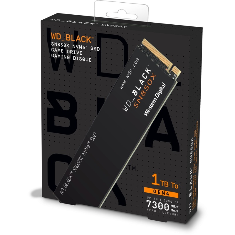 SSD SN850X  W/o Heatsink 1TB NVMe M.2 PCI Express 4.0 Western Digital Black WDS100T2X0E image