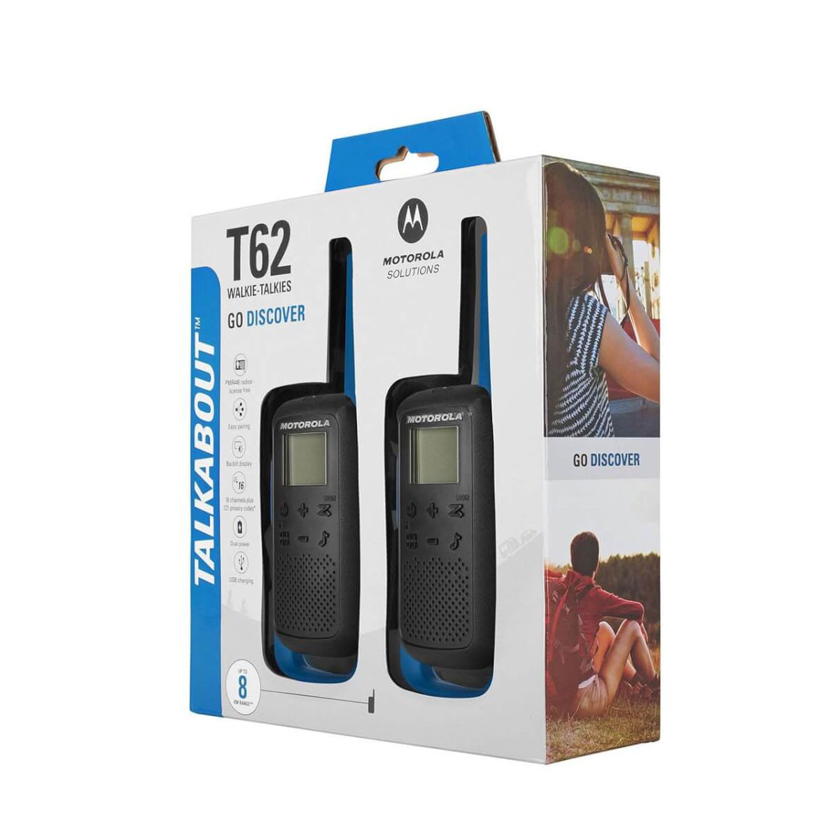 Motorola Talkabout Go Discover T62 twin-pack blue Walkie-Talkie image