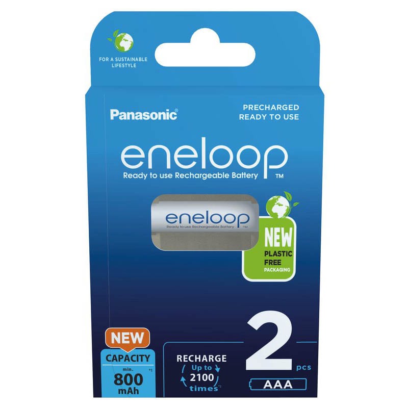 Eneloop 2x AAA Ni-MH 800mAh BK-4MCDE/2BE Panasonic image