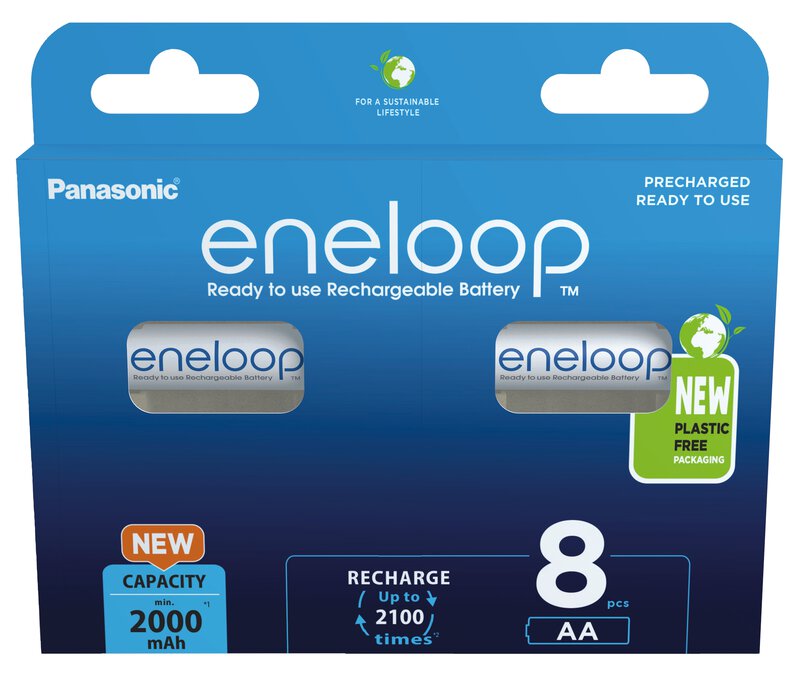 Eneloop 8x AA Ni-MH 2000mAh BK-3MCDE/8BE Panasonic image