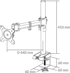 Βάση Οθόνης Desk Mount Monitor Arm With USB Hub Z1 Gen.3 Έως 34" Εως 15kg AEMNT00052A image