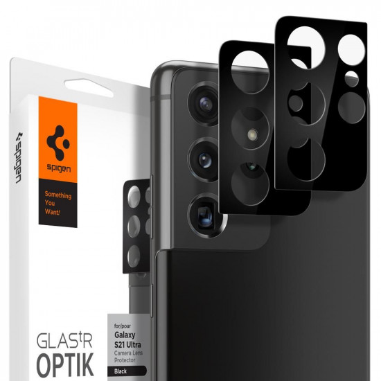 Camera Lens Protector Optik.Tr Black Spigen 2τμχ (Galaxy S21 Ultra) AGL02733 image